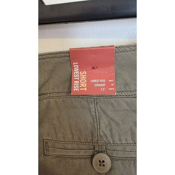 Mossimo Lowest Rise Flat Front Khaki Shorts Juniors Size 7 Brown NWT Fairycore - Picture 5 of 10